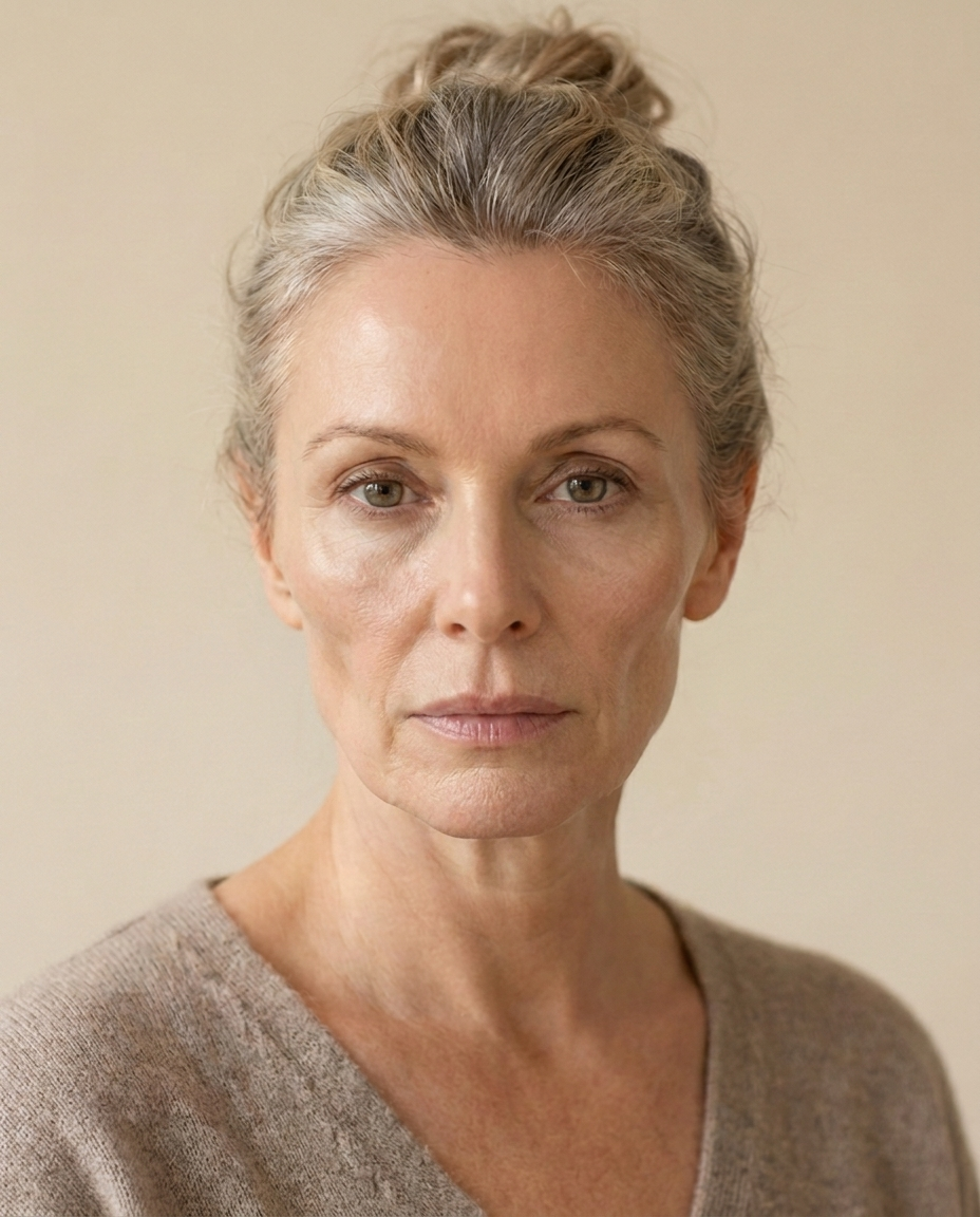The same face, hollowed after rapid weight loss